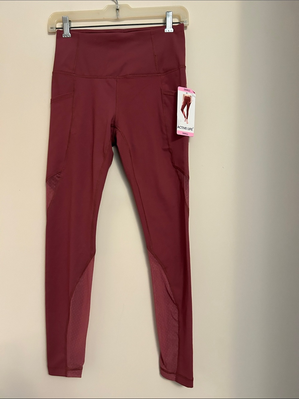 Active Life' High-Waist Light Burgundy Leggings size small new/tags